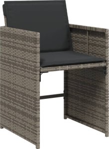 vidaXL vidaXL 15-cz. zestaw mebli ogrodowych z poduszkami, szary, rattan PE 6
