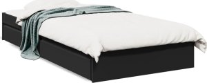 vidaXL vidaXL Rama łóżka z szufladami, czarna, 75x190 cm 2