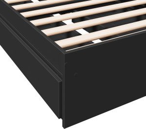 vidaXL vidaXL Rama łóżka z szufladami, czarna, 75x190 cm 8