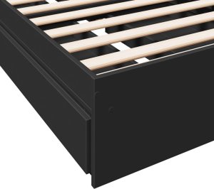vidaXL Rama łóżka z szufladami, czarna, 100x200 cm 8