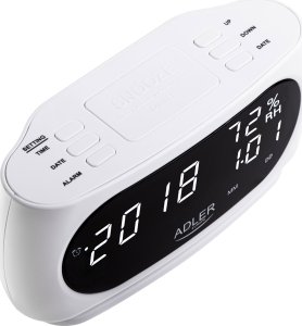 Adler Zegar budzik z pomiarem temperatury i wilgotności Adler AD 1186 - kolor biały 3