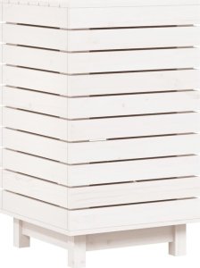 Kosz na pranie vidaXL Kosz na pranie, biały, 44x44x76 cm, lite drewno sosnowe 2