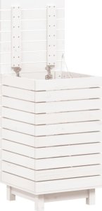 Kosz na pranie vidaXL Kosz na pranie, biały, 44x44x76 cm, lite drewno sosnowe 4