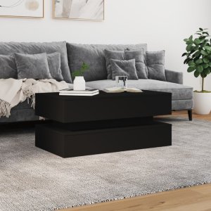 vidaXL Stolik kawowy z oświetleniem LED, czarny, 90x50x40 cm 4