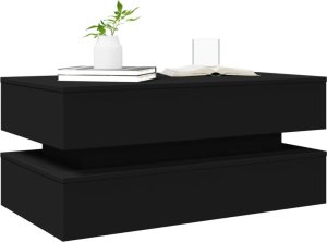 vidaXL Stolik kawowy z oświetleniem LED, czarny, 90x50x40 cm 6