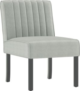 vidaXL Fotel, jasnoszary, obity aksamitem 2