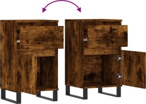 vidaXL Szafki, 2 szt., przydymiony dąb, 40x35x70 cm 10