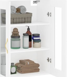 vidaXL Szafka wisząca, biała, 69,5x34x90 cm 5