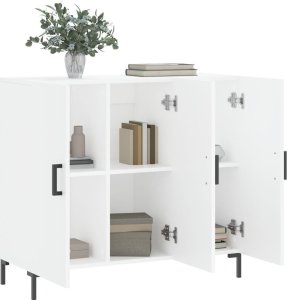 vidaXL Szafka, biała, 90x34x80 cm, materiał drewnopochodny 4