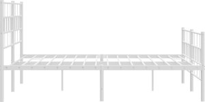 vidaXL Metalowa rama łóżka z wezgłowiem i zanóżkiem, biała, 150x200 cm 6