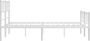 vidaXL Metalowa rama łóżka z wezgłowiem i zanóżkiem, biała, 150x200 cm 6