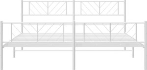 vidaXL Metalowa rama łóżka z wezgłowiem i zanóżkiem, biała, 183x213 cm 5