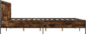 vidaXL vidaXL Rama łóżka, przydymiony dąb, 140x200cm, materiał drewnopochodny 5