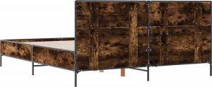 vidaXL vidaXL Rama łóżka, przydymiony dąb, 140x200cm, materiał drewnopochodny 6