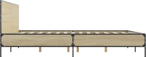 vidaXL vidaXL Rama łóżka, dąb sonoma, 140x190 cm, materiał drewnopochodny 5