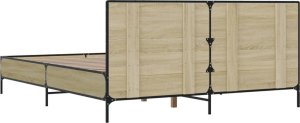 vidaXL vidaXL Rama łóżka, dąb sonoma, 140x190 cm, materiał drewnopochodny 6