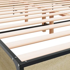 vidaXL vidaXL Rama łóżka, dąb sonoma, 140x190 cm, materiał drewnopochodny 7