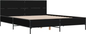 vidaXL vidaXL Rama łóżka, czarna, 140x200 cm, materiał drewnopochodny 2