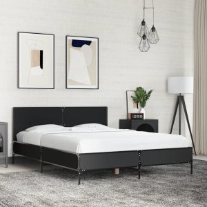 vidaXL vidaXL Rama łóżka, czarna, 140x200 cm, materiał drewnopochodny 3