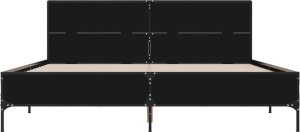 vidaXL vidaXL Rama łóżka, czarna, 140x200 cm, materiał drewnopochodny 4
