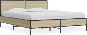 vidaXL vidaXL Rama łóżka, dąb sonoma, 150x200 cm, materiał drewnopochodny 2