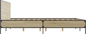 vidaXL vidaXL Rama łóżka, dąb sonoma, 150x200 cm, materiał drewnopochodny 5
