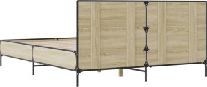 vidaXL vidaXL Rama łóżka, dąb sonoma, 150x200 cm, materiał drewnopochodny 6