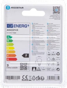 Aigostar  Żarówka LED G45 E27 3W LED G45 E27 3W 5