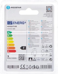 Aigostar  Żarówka LED G45 E27 3W LED G45 E27 3W 6
