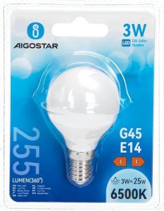 Aigostar  Żarówka LED G45 E14 3W LED G45 E14 3W 4
