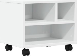 vidaXL vidaXL Stojak pod drukarkę, z kółkami, biały, 41x32x34,5 cm 2