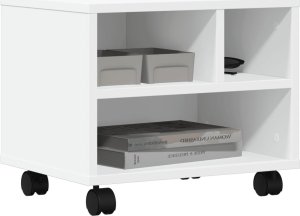 vidaXL vidaXL Stojak pod drukarkę, z kółkami, biały, 41x32x34,5 cm 4