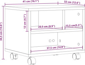 vidaXL vidaXL Stojak pod drukarkę, z kółkami, biały, 41x32x34,5 cm 9