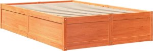 vidaXL vidaXL Rama łóżka bez materaca, woskowy brąz, 120x190 cm, sosnowa 6