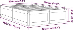vidaXL vidaXL Rama łóżka bez materaca, woskowy brąz, 120x190 cm, sosnowa 9