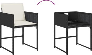 vidaXL vidaXL 17-cz. zestaw mebli ogrodowych z poduszkami, czarny, rattan PE 10
