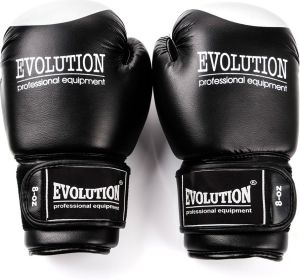 Evolution Rękawice bokserskie Skóra Syntetyczna RB218 czarne r. 8 (21622) 1