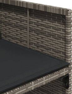 vidaXL 13-cz. zestaw mebli ogrodowych z poduszkami, szary rattan PE 8