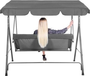 Springos Daszek do huśtawki ogrodowej, zadaszenie hustawki 165x110 cm szary UNIWERSALNY 4