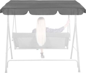 Springos Daszek do huśtawki ogrodowej, zadaszenie hustawki 165x110 cm szary UNIWERSALNY 6