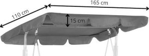Springos Daszek do huśtawki ogrodowej, zadaszenie hustawki 165x110 cm szary UNIWERSALNY 8