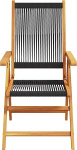 vidaXL vidaXL Rozkładane krzesła ogrodowe, 4 szt., czarne, drewno akacjowe 4