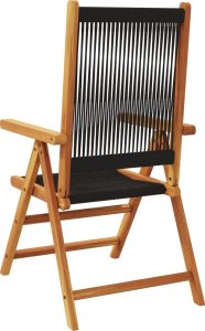 vidaXL vidaXL Rozkładane krzesła ogrodowe, 4 szt., czarne, drewno akacjowe 6