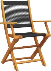 vidaXL vidaXL Składane krzesła ogrodowe, 4 szt., czarne, lite drewno akacjowe 3