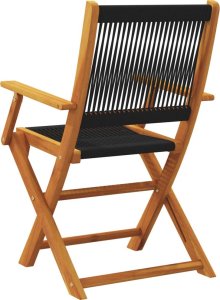 vidaXL vidaXL Składane krzesła ogrodowe, 4 szt., czarne, lite drewno akacjowe 6