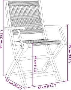 vidaXL vidaXL Składane krzesła ogrodowe, 4 szt., czarne, lite drewno akacjowe 10