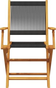 vidaXL vidaXL Składane krzesła ogrodowe, 6 szt., czarne, lite drewno akacjowe 4