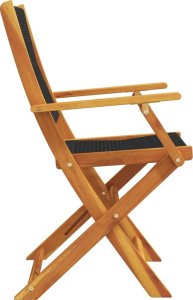 vidaXL vidaXL Składane krzesła ogrodowe, 6 szt., czarne, lite drewno akacjowe 5