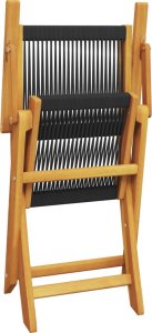 vidaXL vidaXL Składane krzesła ogrodowe, 6 szt., czarne, lite drewno akacjowe 7