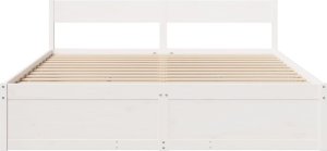 vidaXL Rama łóżka bez materaca, biała, 180x200 cm, lite drewno sosnowe 4